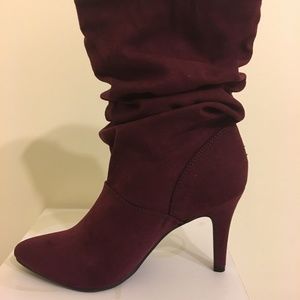 Style & Co Women Cranberry Suede Mid-Calf Boot 7.5